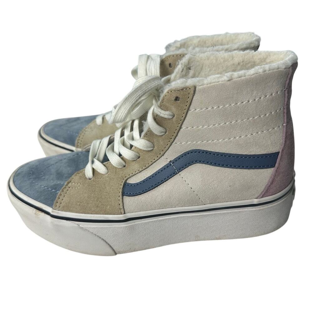 Vans Sk8 Hi Tapered‎ Stackform Pig Suede Shoes Women's 8.5 Men's 7 Pastel EUC